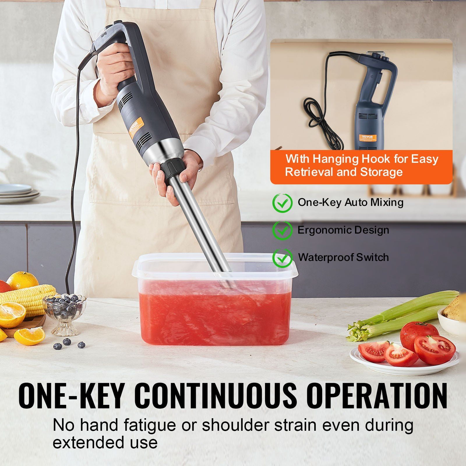 Immersion Blender 350W, Variable Speed Control & Pulse Function, Ideal for Pureeing, Mixing, Whipping Durable Motor