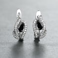 thumbnail image 5 of Water Drop Stone Hoop Earrings For Women Luxury Multicolor Zirconia Leaf Crystal Silver Color Wedding Hoop Earrings, 5 of 5