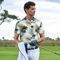 thumbnail image 3 of Fotbe Tropical Summer Palm Camiseta Polo de Golf para Hombre con Estampado – Camisa Deportiva Transpirable con Cuello Abotonado-4X-Large, 3 of 6