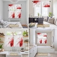 thumbnail image 6 of Marble Red Kitchen Curtains Sets for Windows 24 Inch Length, Gold White Modern Gradient Ocean Wavy Ripple Rod Pocket Window Treatments Tier Curtains and Valances Set for Bedroom/Bathroom, 6 of 8