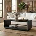 thumbnail image 2 of Evelyn&Zoe Tannen 48" Wide Rectangular Coffee Table, Black Grain, 2 of 7