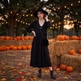 thumbnail image 2 of Halloween Witch Hat for Women Wide Foldable Knit Halloween Party Knitted Wool Hats for Cosplay Witch Costume, 2 of 6