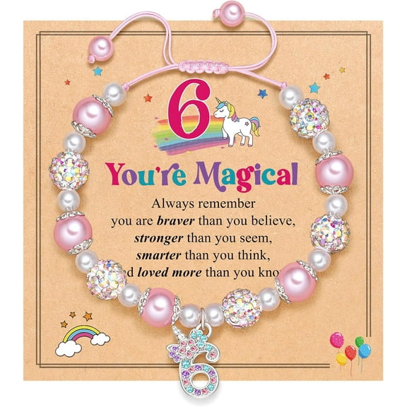 Birthday Gifts for 3-12 Year Old Unicorn Bracelet, Christmas Gifts for Daughter/Granddaughter/Niece