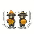 thumbnail image 6 of Halloween Cow Resin Figurine - Farm Animal Desktop Statue with Pumpkin Detail, Autumn Festival Decor for Shelves Desks Mantels(1pc), 6 of 8