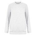 thumbnail image 7 of Cotton Pullover Sweatshirt Crewneck Womens Long Sleeve Cozy Base Shirts Solid Color Casual Fall Winter Tops (XL, White), 7 of 7