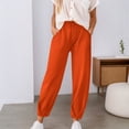thumbnail image 2 of Pantalones casuales ajustados con puños en los tobillos para mujer - Elásticos, de color liso, con bolsillos funcionales - Primavera/verano, S-XXXL, 2 of 5