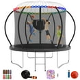 thumbnail image 1 of Jump Into Fun Trampoline, Trampoline de 8 Pi 800 Lb pour Adultes et Enfants, Trampoline avec Enceinte, Panier de Basketball et Ballon, Lumière DEL et Plus de Cadeaux, Trampoline Extérieur Robuste en Forme de Citrouille, 1 of 7