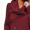 thumbnail image 2 of Winter Loose Turtleneck Sweater Long Sleeves Button Casual Pullover For Women, 2 of 5