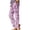Purple, variant on Karymi Womens Summer Pants Casual Straight-Leg Print Long Ankle Length Long Pants Cotton Linen Fabric Skin-Friendly Breathable Loose Women Trousers with Pockets