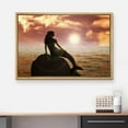 thumbnail image 3 of wall26 Framed Canvas Print Wall Art Mermaid on a Rock at Sunset Fantasy &amp; Sci-Fi Ocean Illustrations Modern Art Nautical Scenic Colorful Ultra for Living Room, Bedroom, Office - 24"x36", 3 of 5