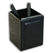 Dacasso Black Crocodile Embossed Leather Pencil Cup