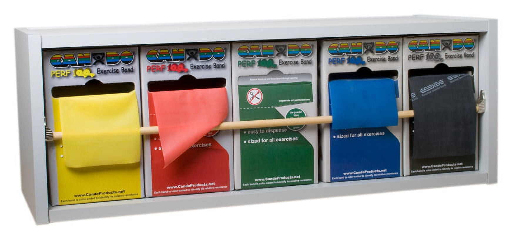 CanDo Dispens-a-Band Exercise Band Rack, Wood, 5 Roll