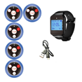 thumbnail image 1 of Wireless Restaurant Pager Calling System with Watch Call Button Office Food Truck Restaurant Coffee Call Bell Blue, 1 of 7