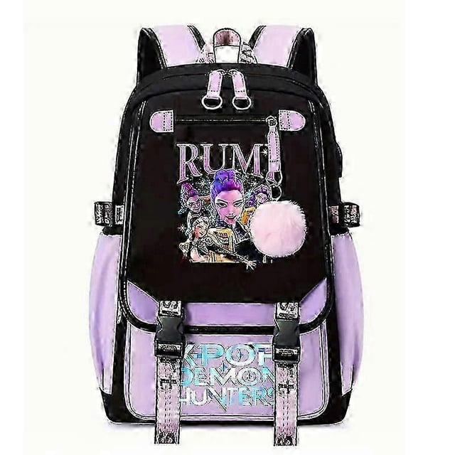 K-Pop Demon Hunters Anime School Backpack Cute Cartoon Print Bag for Students 1