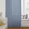thumbnail image 6 of Blue Pure Color Sheer Curtains 63 Inches Long, Aesthetics Contemporary Luxury Light Filering Curtains, Breathable Simi Curtain Privacy Drapes for Living Room Bedroom Lightweight Window Treatment, 6 of 9