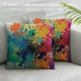thumbnail image 3 of GOSMITH  Splash Ink Graffiti Throw Pillow Cushion Covers Color Background of Paint Splashes Decorative Square Accent Pillow Case, 3 of 5