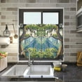 thumbnail image 4 of Yayeee Kitchen Curtains Tier Pair Light Filtering 27"x36" Rod Pocket Short Cafe Window Panel, Pine Tree, 4 of 7