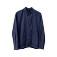 thumbnail image 3 of Fengqque Men's Mandarin Collar Button Down Shirt Jacket Long Sleeve Casual Overshirt with Pockets Navy XL, 3 of 7