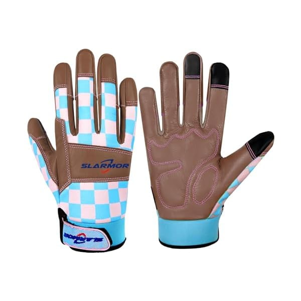 wonima02 Leather-Gardening-Gloves for Women,Thorn-Proof Work-Gloves for Weeding,Digging,Planting,Pruning Yard garden Gloves