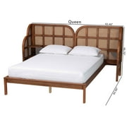 Baxton Studio Cascadia Mid-Century Platform Bed, Queen, Walnut Brown