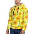 thumbnail image 3 of Rateoe Sunflowers2 Pattern Mens Hoodie, Pullover Hooded Sweatshirt, Kangaroo Pocket Hoodie Ideal for Daily Wear, Travel and Home-XX-Large, 3 of 7