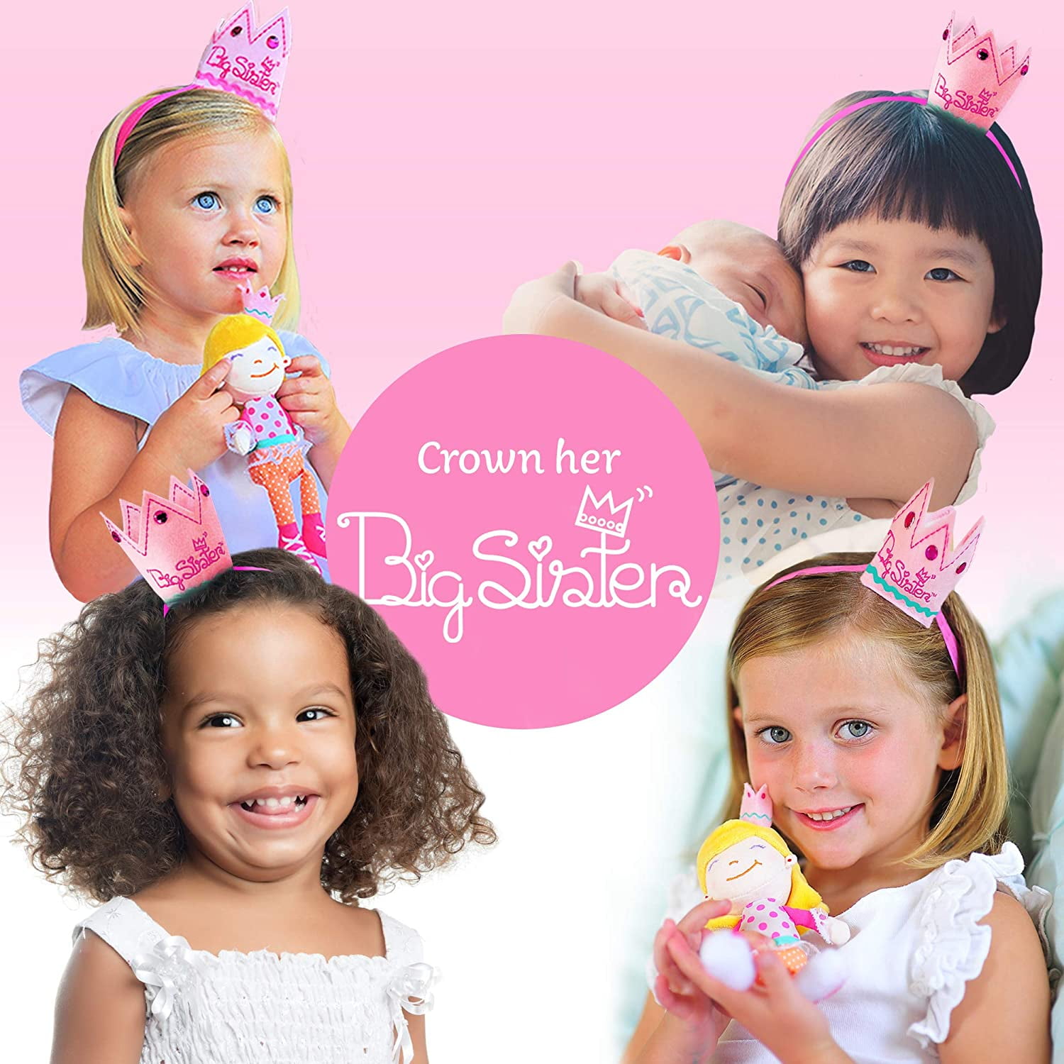 Tickle & Main Big Sister Gift Set - Doll, Child Size Crown, and I 