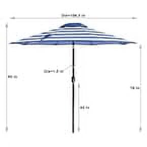 blue and white striped patio umbrella walmart Abble 9FTBlue and White Stripe Outdoor Patio Umbrella with Push Button Tilt  and Crank Handle, Market Umbrella with 8 Sturdy Umbrella Ribs, Waterproof