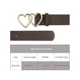 thumbnail image 4 of Cinturón Doble Corazón de Moda Casual para Mujeres INSPIRE CHIC, Hebilla de Presión, Cinturones Decorativos para Vestidos y Blusas, Café 107x3.3cm/42.1x1.3, 4 of 6