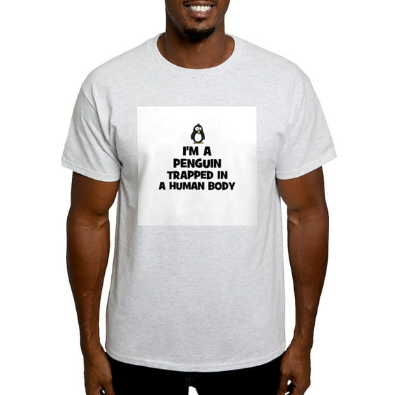 CafePress - I'm A Penguin Trapped In A Hu Ash Grey T Shirt - Men's Classic Graphic T-Shirt
