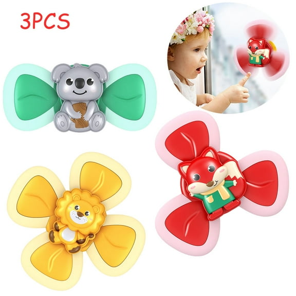 EIMELI 3Pcs Suction Cup Spinning Top Toy, Spin Sucker Spinning Top Spinner Toy, Baby Bath Toys, Safe Interesting Table Sucker Gameplay Early Learner Toys for Baby Toys Kids Girls