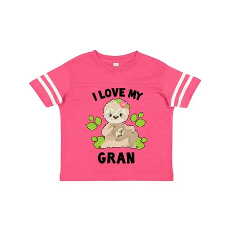 

Inktastic Cute Sloth I Love My Gran with Green Leaves Gift Toddler Boy or Toddler Girl T-Shirt