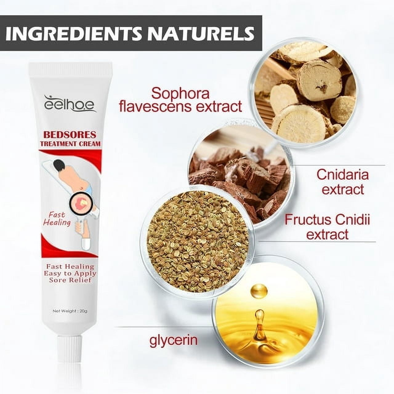 Decubitus Cream Pressure Sore Ulcer Skin Relief Ointment Bed Sore Wound Healing Treat Anti Dry Repair Moisturizing Body Care 20g