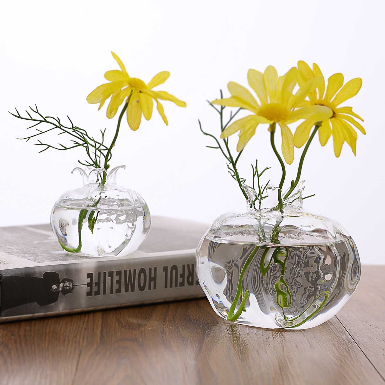 2Pcs Hydroponic Flower Vase Clear Angel Hanging Terrarium Bottle Home Decor 