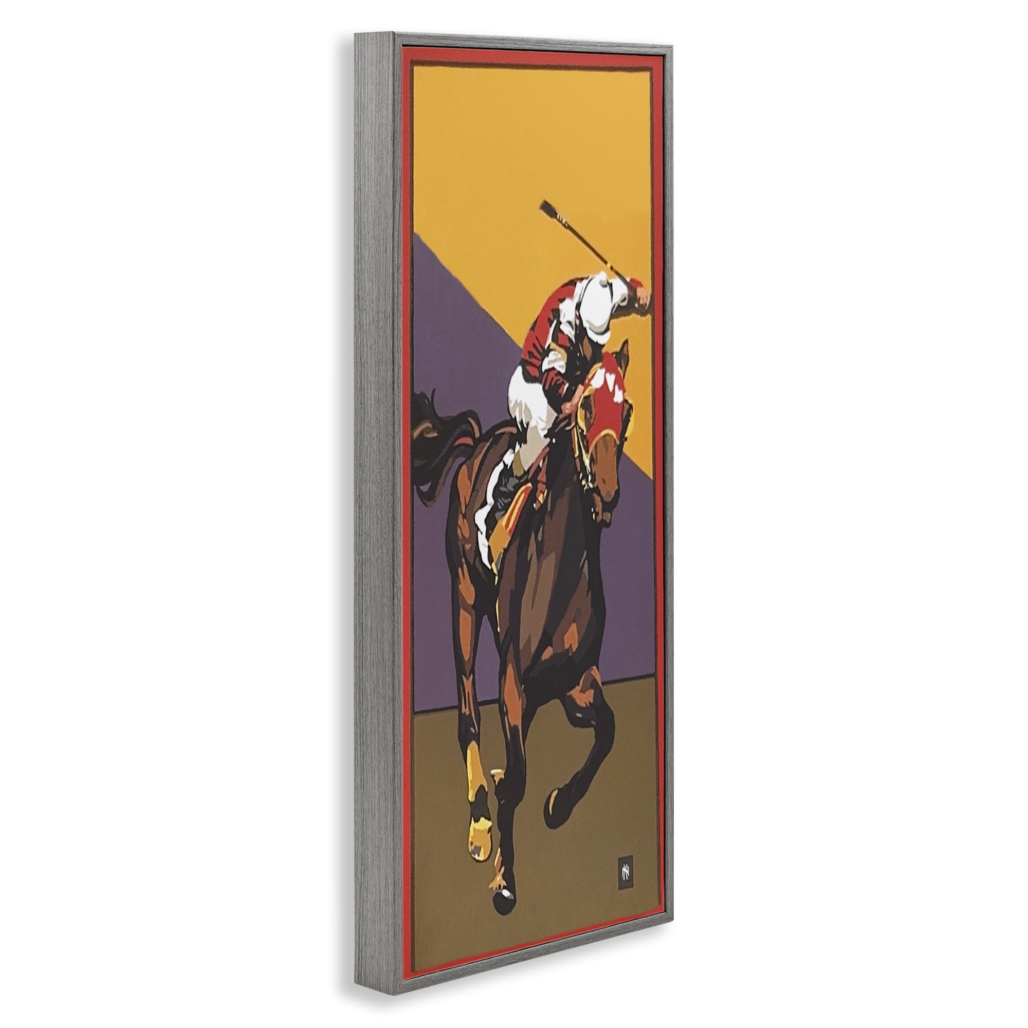 Stupell Industries The Race Final Stretch Gray Framed Giclee Art, design by Jadei Graphics