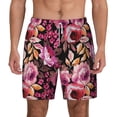 thumbnail image 2 of Picia Rose Flowers pattern Mens Swim Trunks with Compression Liner Stretch Beach Shorts Quick Dry with Zipper Pockets No-Chafing Board Shorts-X-Large, 2 of 9