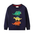 thumbnail image 2 of Ccpelsie Boys Oversized Crewneck Sweatshirts Kids Fashion Fleece Drop Shoulder Pullover(Blue,6-7 Years), 2 of 8