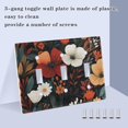 thumbnail image 3 of Yayeee Toggle Light Switch Wall Plate 2-Gang 4.56"x4.48" Decorative Outlet Cover, Red Flowers Pattern, 3 of 7
