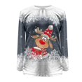 thumbnail image 4 of Wang6 Christmas Sweatshirts for Women Causal Long Sleeve Deer Printed Hoodless Pullovers Loose Fit Crew Neck Tops Tshirts Y_Grey S, 4 of 4