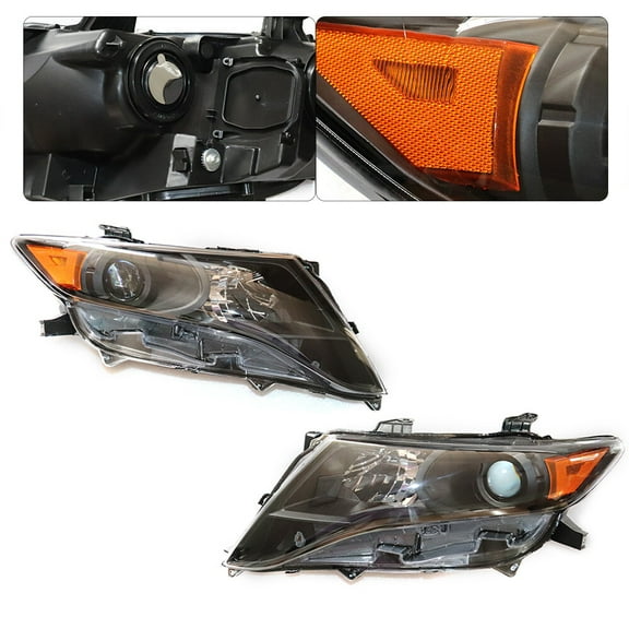 Pair Halogen Headlights For Toyota Venza 2009 2010 2011 2012 2013 2014 2015 2016 Black Headlamps Left & Right