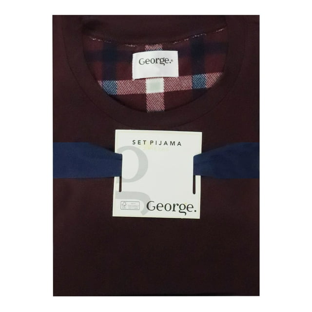 Pijama George para Hombre, Manga Larga Multicolor Talla G, 2 Piezas