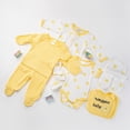 thumbnail image 5 of Gibobby 8Pcs Infant Newborn 3-6 Months Boy Girl Fall Winter Clothes Sets Jumpsuit+Romper+Tops+Hat+Pants+Bib+Sock Shoses Outfits Set Casual Daily Wear Infant Gift Layette Outfit Set,Light Blue, 5 of 6