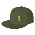 thumbnail image 1 of DouZhe Flat Brim Cap Snapback Hat, Steampunk Skull Prints Adjustable Green Adult Baseball Cap, 1 of 6