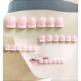 24PCS White French Press on Toenails Short Square WLGDLH Fake
