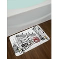 thumbnail image 2 of City Bath Mat, Sketch of Urban View from London Piccadilly with People Famous Bus and Buildings, Plush Bathroom Decor Mat with Non Slip Backing, 29.5" X 17.5", Multicolor, by Ambesonne, 2 of 2