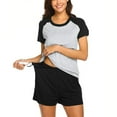 thumbnail image 5 of Zwiiyzr 2024 Women's Maternity Nursing Pajama Sets Short Sleeve Pregnancy Pj Set Breastfeeding Sleepwear Set for Hospital Black-S, 5 of 8