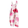 thumbnail image 3 of lcziwo Womens Cotton Linen Jumpsuits Valentines Day Heart Print Overalls Sleeveless Adjustable Strap Wide Leg Rompers Summer Casual One Piece Pants Multicolor XL, 3 of 5