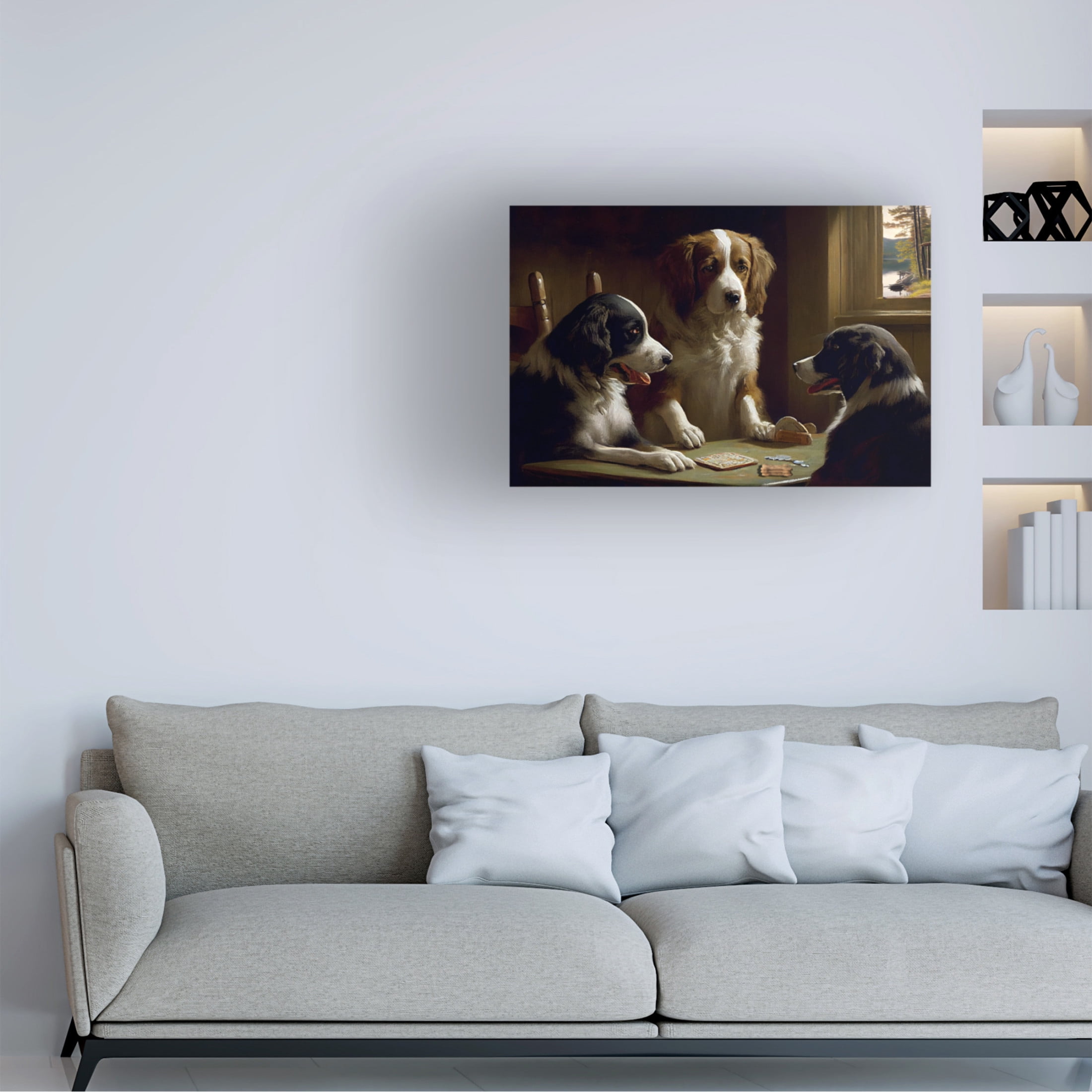 Canvas Wall Art - Sasha 'Dogs II' Wall Art for Living Room, Bedroom, or Office Décor by Trademark Fine Art - 47 x 30 Inches