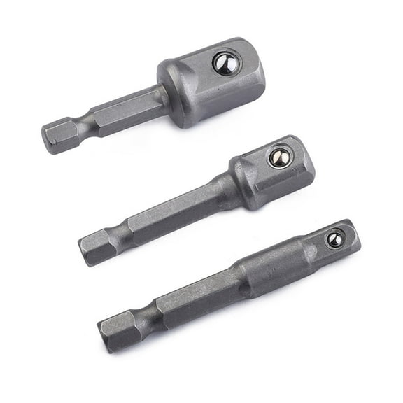 BALAHAPY Dark Grey 3 Pcs Professional Socket Set Impact Socket Extension Connector 1/4 Inch to 1/2 Inch Adapters