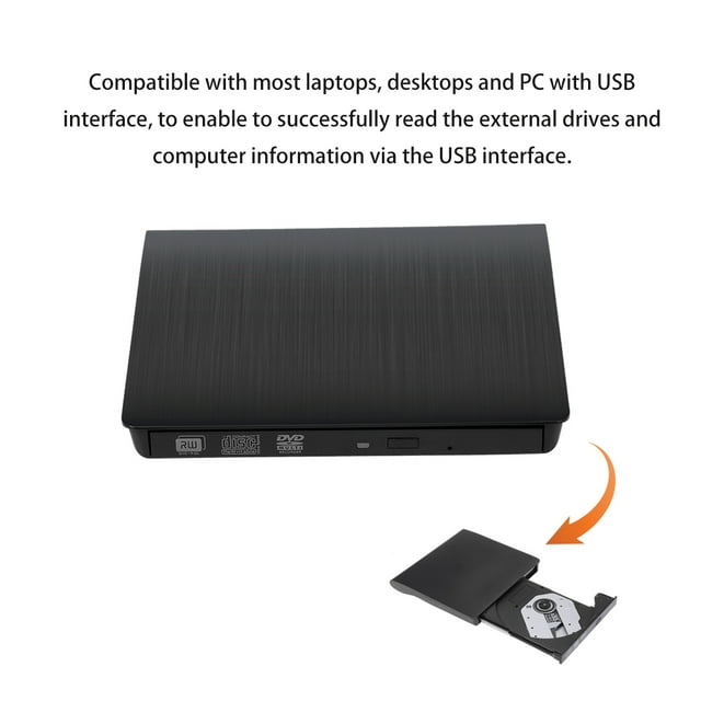 Lecteur DVD-RW Portable Externe USB Pop-up pour Linux Mac 9.5MM Plug & Play