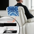 thumbnail image 6 of SCRAWLGOD Christmas Snowman Snowflake Print Blue White Recliner Headrest Protector, 2 Pcs Anti-Slip Waterproof Head Rest Cover, PU Leather Recliner Headrest Cover for Sofa,Office Chair 17x27 in, 6 of 7